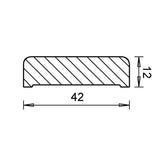 Abdeckleiste 12x42x2400, Schwarzerle